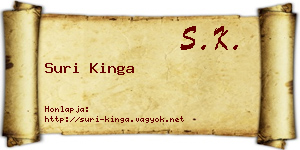 Suri Kinga névjegykártya